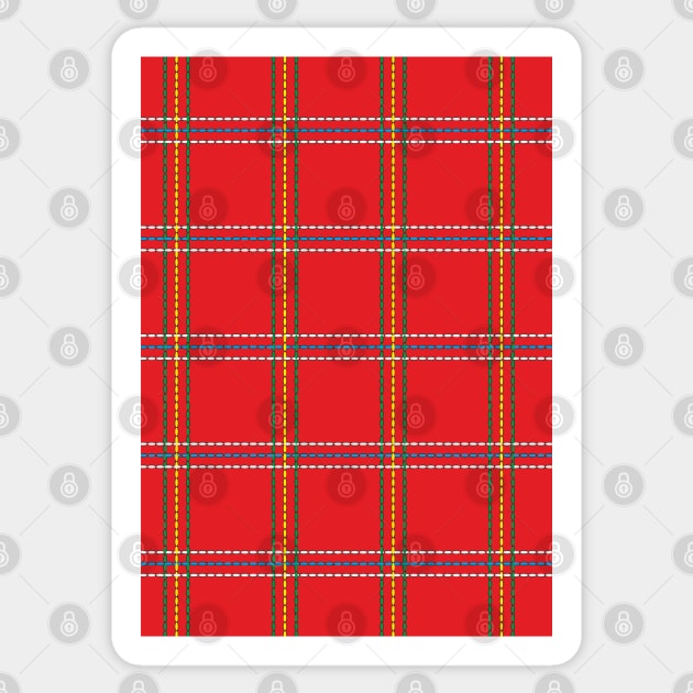 Christmas, checkered, plaid, tartan pattern Sticker by ilhnklv